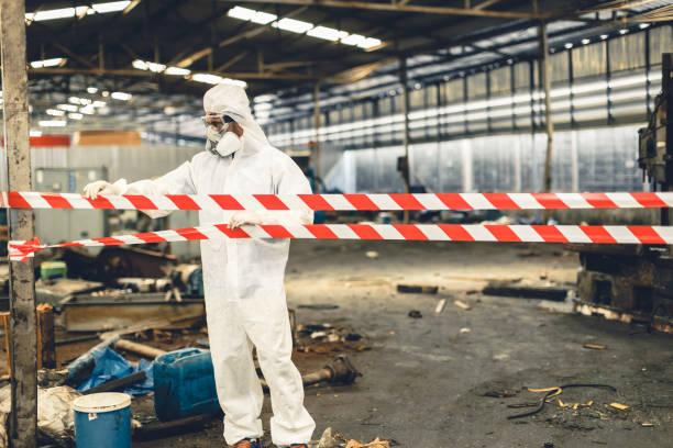 Professional Biohazard technician working in Hampton Bays, NY